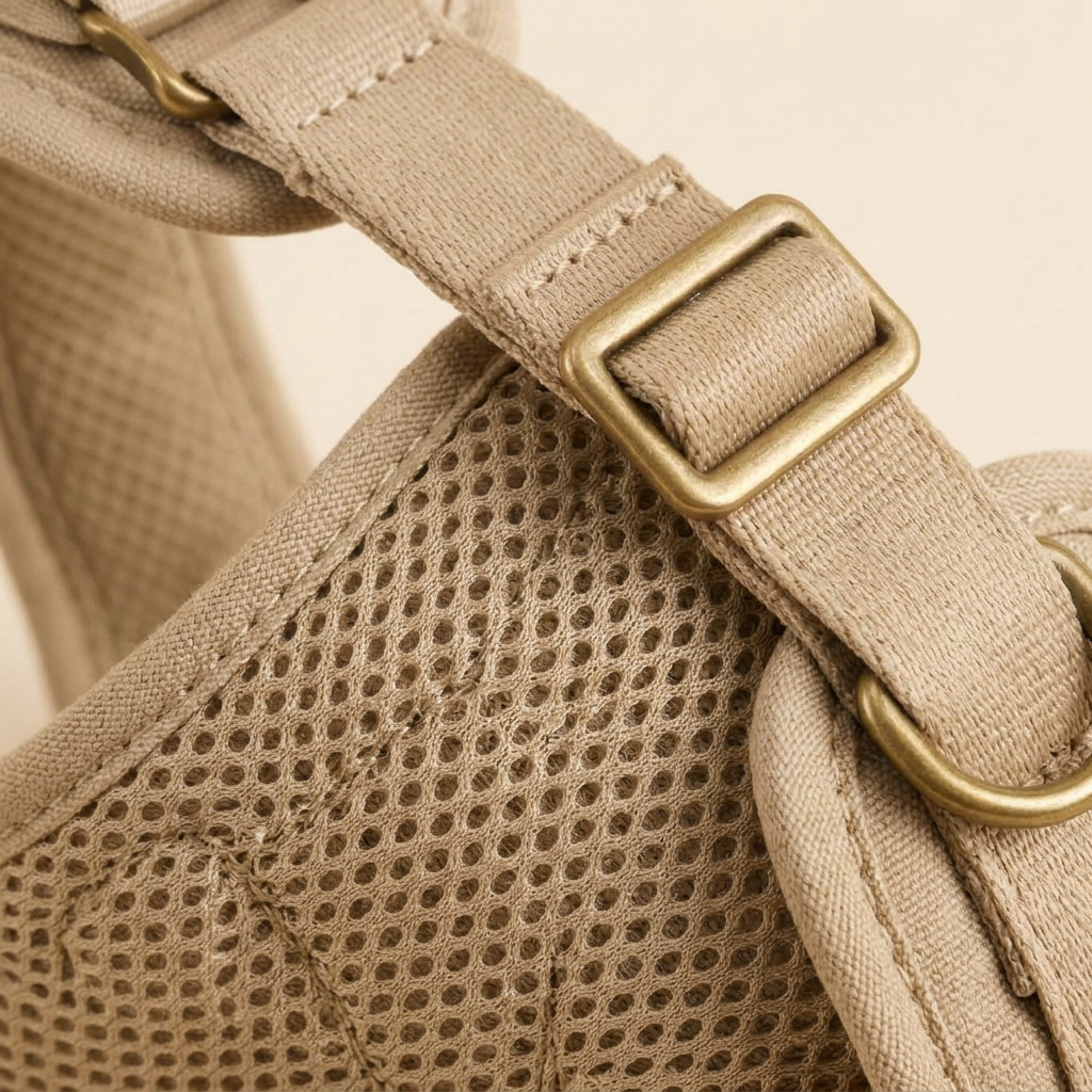 Arnés Ventura para perro — detalle de materiales — Mora & Bigotes