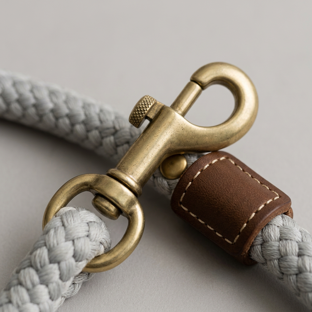 Correa Bruma para perro — detalle de materiales — Mora & Bigotes
