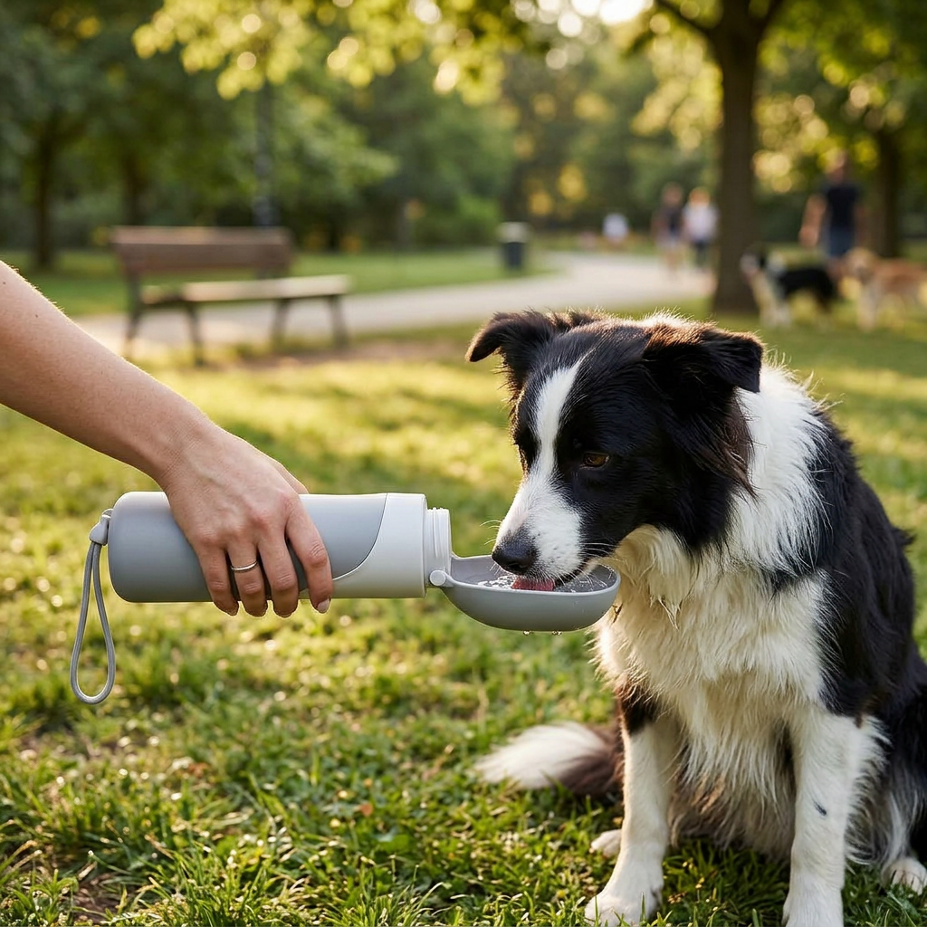 Bebedero Río para perro — en uso — Mora & Bigotes