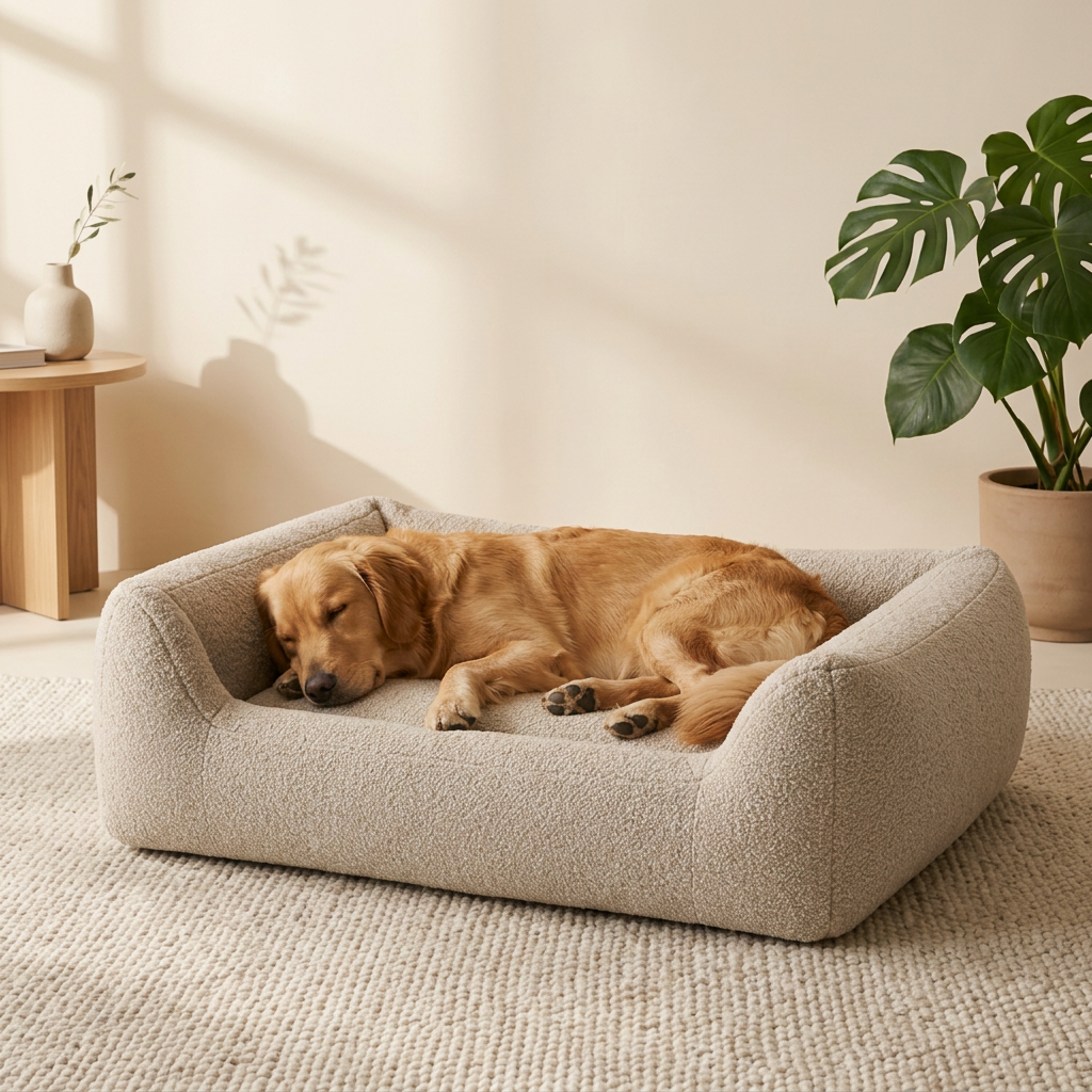 Cama Siena para perro — en uso — Mora & Bigotes