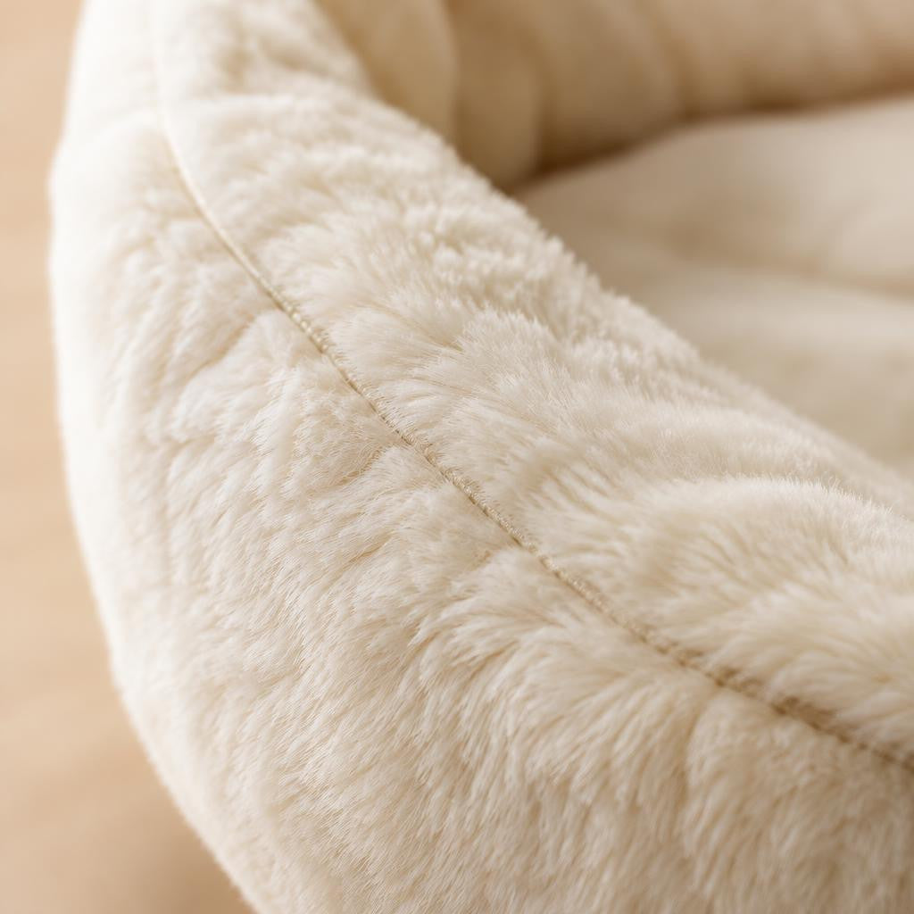 Cama Luna para gato — detalle de materiales — Mora & Bigotes