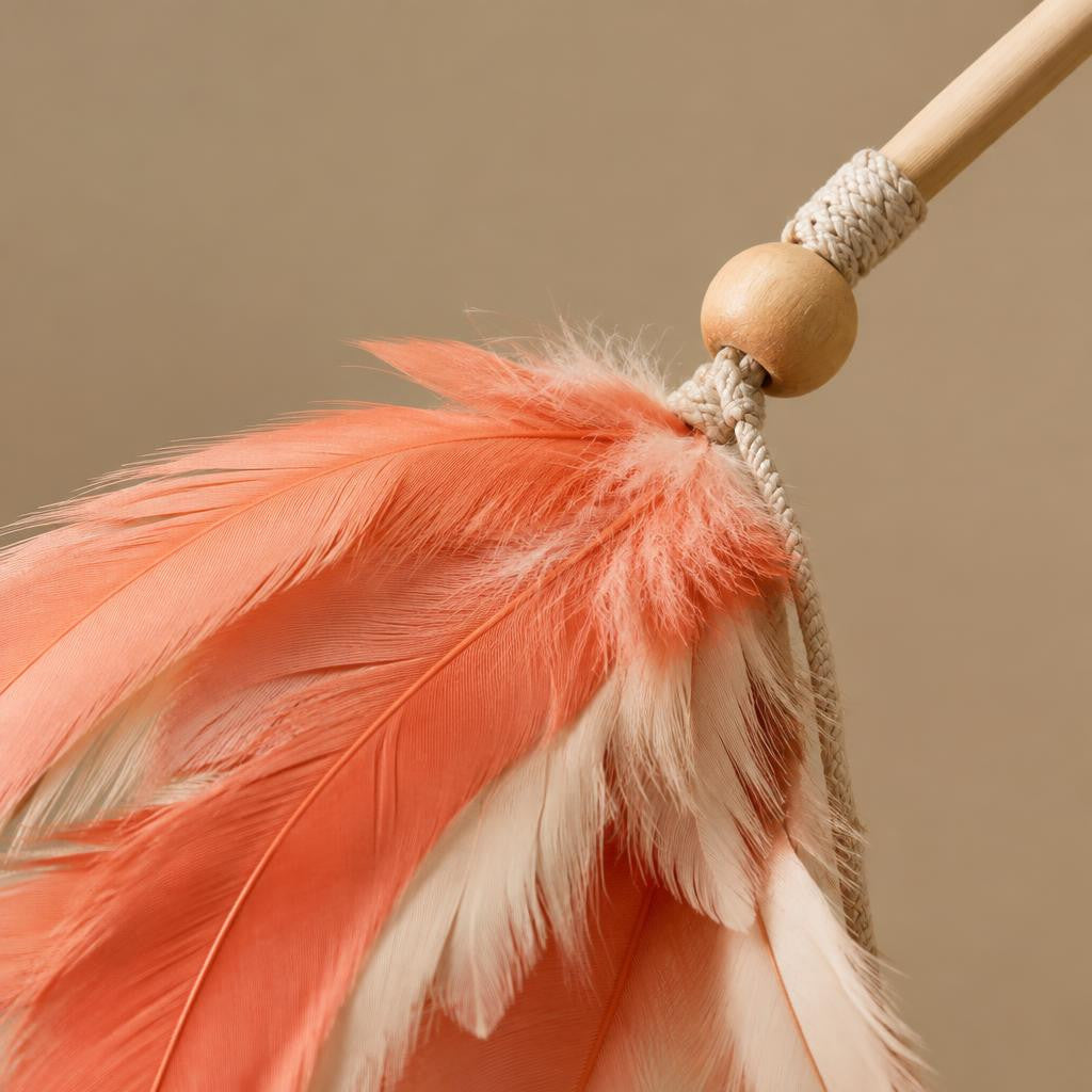 Varita Coral para gato — detalle de materiales — Mora & Bigotes
